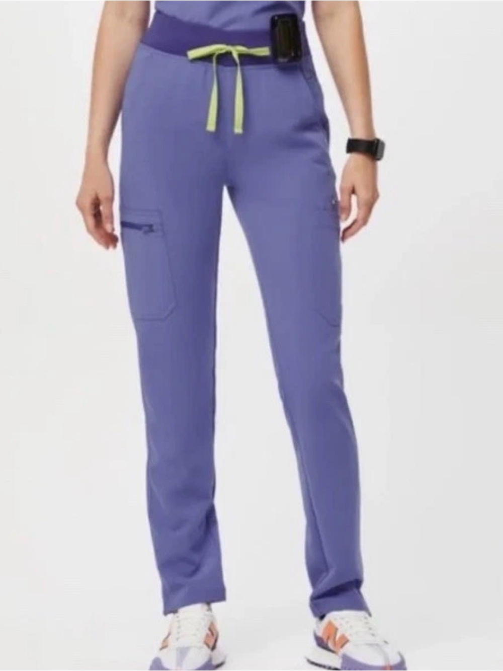 FIGS Yola Hi-Rise Skinny Straight Leg 11-Pocket Scrub Pants Blueberry Purple XS